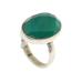 Ring Silver 925 Sterling Unisex Green Onyx Gem Oval Stone B 812